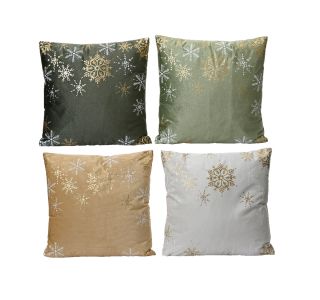 OKRASNI VZGLAVNIK DECORIS PE ZELEN/OKER/BEL 45X45 CM. SORT