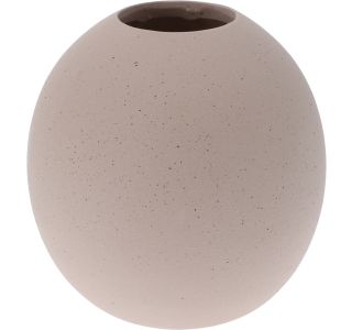 VAZA EH OKROGLA, BEŽ BARVE, MAT 12X12X12 CM