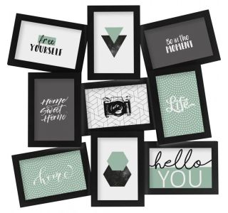 OKVIR ZA SLIKO ATMOSPHERE CALI, ZA 9 FOTOGRAFIJ, ČRN ALI BEL, SORT.