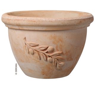 GLINENI ZUNANJI LONEC DEROMA OLIVE SKLEDA TERRACOTTA 18CM