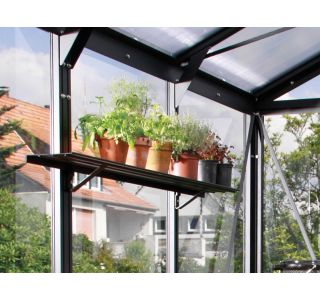 OPREMA ZA RASTLINJAK VITAVIA ALUMINJAST STENSKI REGAL 122X15CM. ČRNI OPREMA ZA RASTLINJAK VITAVIA ALUMINJAST STENSKI REGAL 122X15CM. ČRNI