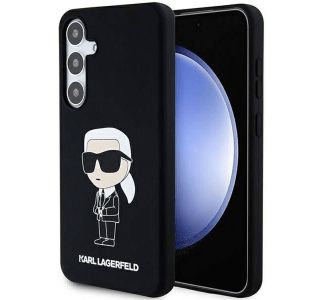 ORIGINALEN KARL LAGERFELD OVITEK  GALAXY S24 PLUS 5G - IML NFT KARLS FULL BODY - ČRN SILIKONSKA ZAŠČITA - KLHCS24MSNIKBCK