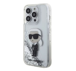 ORIGINALEN KARL LAGERFELD OVITEK IPHONE 15 PRO - NFT KARL BODY - PROZORNA TRDA ZAŠČITA Z BLEŠČICAMI - KLHCP15LLNKHCH