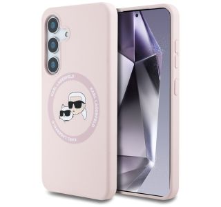 ORIGINALEN KARL LAGERFELD OVITEK MAGSAFE SAMSUNG GALAXY S25 5G - HEADS - ROZA - KLHMS25SSKCHTCP