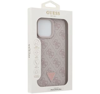 ORIGINALNI GUESS OVITEK  GUHCP16XP4TDPP  ZA IPHONE 16 PRO MAX - LEATHER  - ROZA