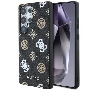 ORIGINALNI GUESS OVITEK GUHMS25LP4PWPK ZA SAMSUNG GALAXY S25 ULTRA 5G - MAGSAFE - STAMP - PU - ČRN