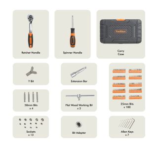 ORODJE ZA MEHANIKE VONHAUS SET ORODJA 130 DELNI