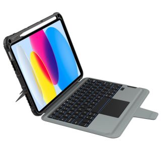 NILLKIN CASE BUMPER S TIPKOVNICO ZA APPLE IPAD 10,9 INCH 2022, 11 INCH 2025 - ČRN (VERZIJA Z LUČKAMI V TIPKOVNICI)