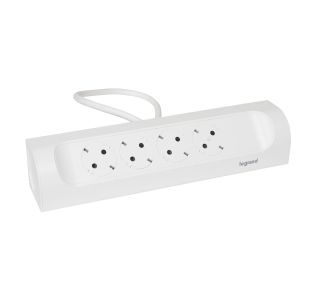 PODALJŠEK LEGRAND 4 ŠUKO VTIČNICE 1M H05VV-F3X1.5, BELI, KOTNI