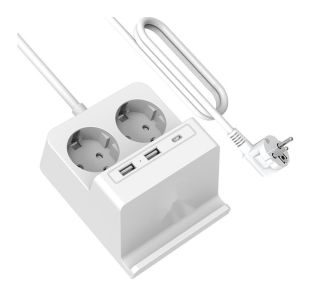 PODALJŠEK- PRENAP.ZAŠČITA WELL EXTS-2S2M-USBC3W, 2XUSB 1XUSB-C, 2X VTIČNICA