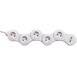 PODALJŠEK- PRENAP.ZAŠČITA WELL EXTSR-5S3M-USB 2XUSB, 5X VTIČNICA