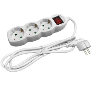 PODALJŠEK S STIKALOM ENTAC 3 SCHUKO VTIČNICE 5M BEL