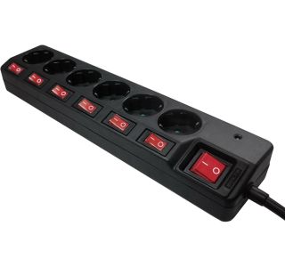 6 SCHUKO VTIČNIC 1.5M S PRENAPET. ZAŠČITO ČRN 6 SCHUKO VTIČNIC 1.5M S PRENAPET. ZAŠČITO ČRN