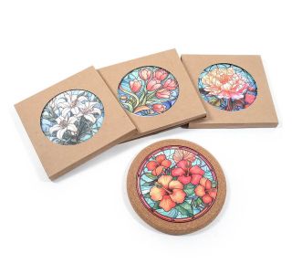 PODSTAVEK 20 CM KERAMIČNI ROŽE DNO IZ PLUTE