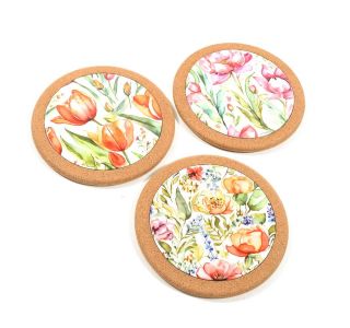 PODSTAVEK 20 CM KERAMIČNI TULIPAN DNO IZ PLUTE