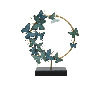 POMLADNA DEKORACIJA DECORIS KOVINSKI OBROČ Z METULJI