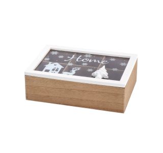 POSODA ZA SHRANJEVANJE STAR 24X17X8CM ŠKATLA ZA ČAJNE VREČKE, 6 PREDALČKOV