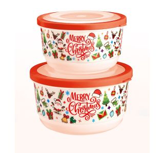 POSODA ZA SHRANJEVANJE UCSAN PLASTIK BOŽIČNI SET POSOD ZA SHRANJEVANJE 2/1