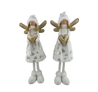 PRAZNIČNA FIGURA GLOSSTYLE ANGEL BEL 20X11X48CM