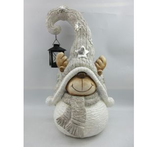 PRAZNIČNA FIGURA GLOSSTYLE JELEN S SVETILKO, BEL 27.5X22.5X46.5CM PRAZNIČNA FIGURA GLOSSTYLE JELEN S SVETILKO, BEL 27.5X22.5X46.5CM