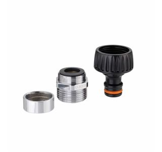 PRIKLJUČNA SPOJKA ZA KUHINJSKO  ALI KOPALNIŠKO ARMATURO S KOVINSKIM FILTROM IN ADAPTERJEM.