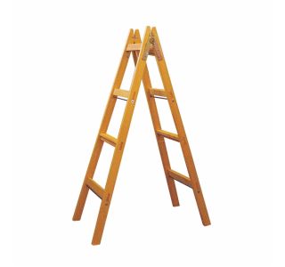 PROSTOSTOJEČA LESTEV PLEVČAK 2X4 STOPNIC LESENA 148 CM