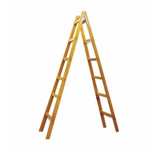 PROSTOSTOJEČA LESTEV PLEVČAK 2X6 STOPNIC LESENA 216 CM