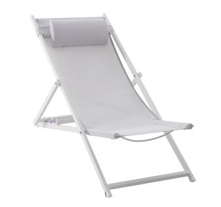 LEŽALNIK IZ TEKSTILENA NATERIAL PLAŽNI BEL ALU TEKST 113.5X58