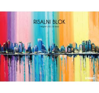 RISALNI LISTI,KOLAŽ PAPIR STREET RISALNI BLOK CREATIVE A3 30 LISTOV 140 G