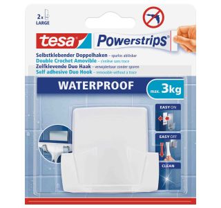 SAMOLEPILNI IZDELEK TESA POWERSTRIPS DVOJNA KLJUKICA BELA VODOODPORNA VALOVITA 2/1
