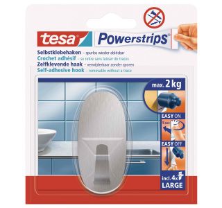 SAMOLEPILNI IZDELEK TESA POWERSTRIPS KLJUKICA OVALNA 2/1 KOVINSKA