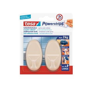 SAMOLEPILNI IZDELEK TESA POWERSTRIPS KLJUKICA OVALNA 2/1 BEŽ