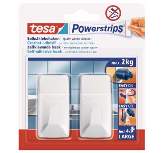 SAMOLEPILNI IZDELEK TESA POWERSTRIPS KLJUKICA PRAVOKOTNA 2/1 BELA
