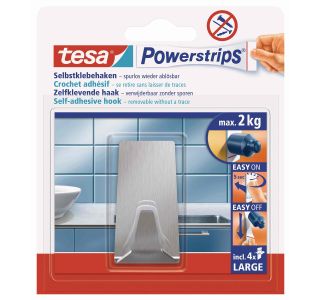 SAMOLEPILNI IZDELEK TESA POWERSTRIPS KLJUKICA PRAVOKOTNA 2/1 KOVINSKA