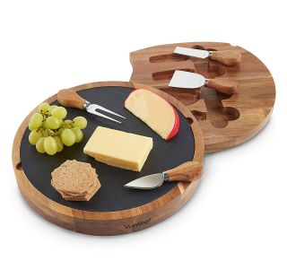 SERVIRNA DESKA VONSHEF S PRIBOROM ZA SIR AKACIJA/SKRILAVEC SERVIRNA DESKA VONSHEF S PRIBOROM ZA SIR AKACIJA/SKRILAVEC