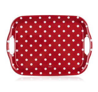 SERVIRNI PLADENJ BANQUET 36X25.5CM DOTS RDEČI MELAMIN