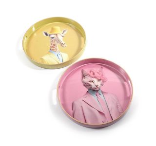 SERVIRNI PLADENJ MHOME 33X4 CM OKROGEL S POTISKOM ŽIVALI