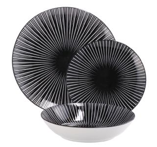 SET KROŽNIKOV 18 DELNI Z ČRNIM VZORCEM