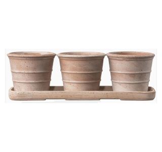 GLINENI ZUNANJI LONEC DEROMA SET LONCEV MINI SIENA TERRACOTTA 11 CM