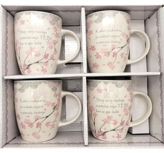 SET SKODELIC IN LONČKOV ATALA 4/1 SAKURA HAIKU SET SKODELIC IN LONČKOV ATALA 4/1 SAKURA HAIKU