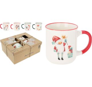 SET SKODELIC IN LONČKOV EH 200 ML 4/1 V DAR.ŠKATLI RAZLIČNI BOŽIČNI DEKORJI