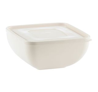 PIKNIK PROGRAM UCSAN PLASTIK SKLEDA S POKROVOM 1.2 L KVADRATNA BEŽ BARVE