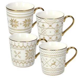 SKODELICA / LONČEK 410 ML NATALE GOLD TRICOT RAZLIČNI DEKORJI SKODELICA / LONČEK 410 ML NATALE GOLD TRICOT RAZLIČNI DEKORJI