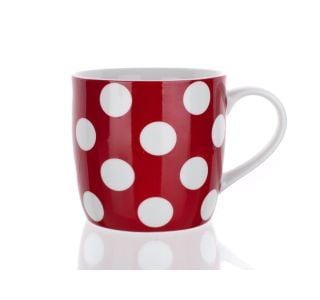 SKODELICA / LONČEK BANQUET 310 ML DOTS RDEČA