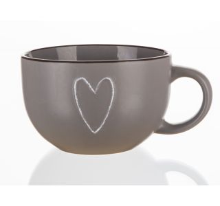 SKODELICA / LONČEK BANQUET 730 ML JUMBO SRCE RJAVA