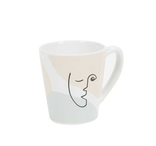 SKODELICA / LONČEK HOME DECO 300 ML DEKOR OBRAZ PORCELAN