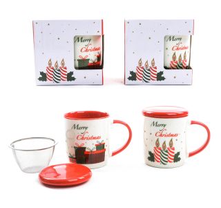 SKODELICA / LONČEK MHOME 330 ML, RAZLIČNI MOTIVI V DARILNI EMALAŽI