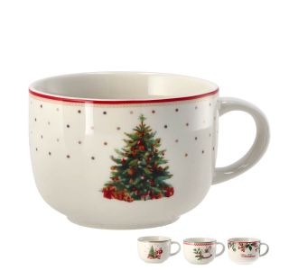 SKODELICA / LONČEK STAR 720 ML JUMBO NOVOLETNI VZOREC