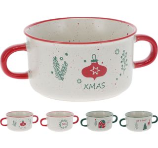 SKODELICA ZA KOSMIČE EH 625 ML RAZLIČNI ZIMSKI DEKORJI Z ROČAJEMA