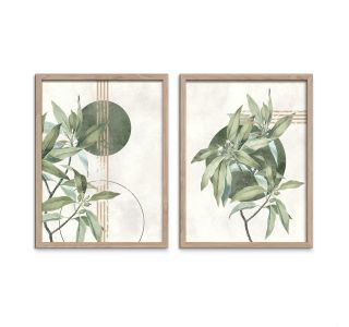 SLIKA STYLER GREEN DVOJNA Z OKVIRJEM 30X40 FR381